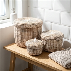 Små Afrikanske kurve i Hvid - Sæt 3stk